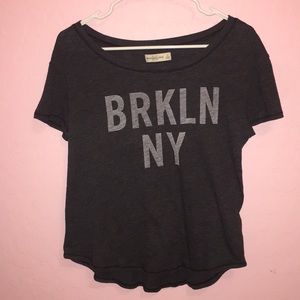 Abercrombie and Fitch Brooklyn NY off-shoulder tee